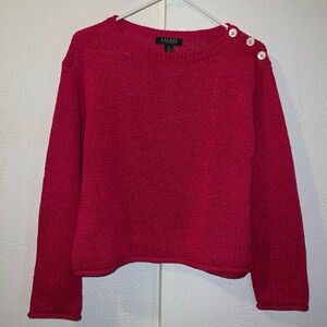 Lauren Ralph Lauren Hot Pink Crew Neck Sweater